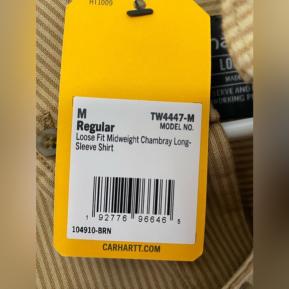 NWT, Carhartt,Men's Loose Fit Midweight Chambray Long-Sleeve Shirt | Size: XXL - Picture 8 of 8